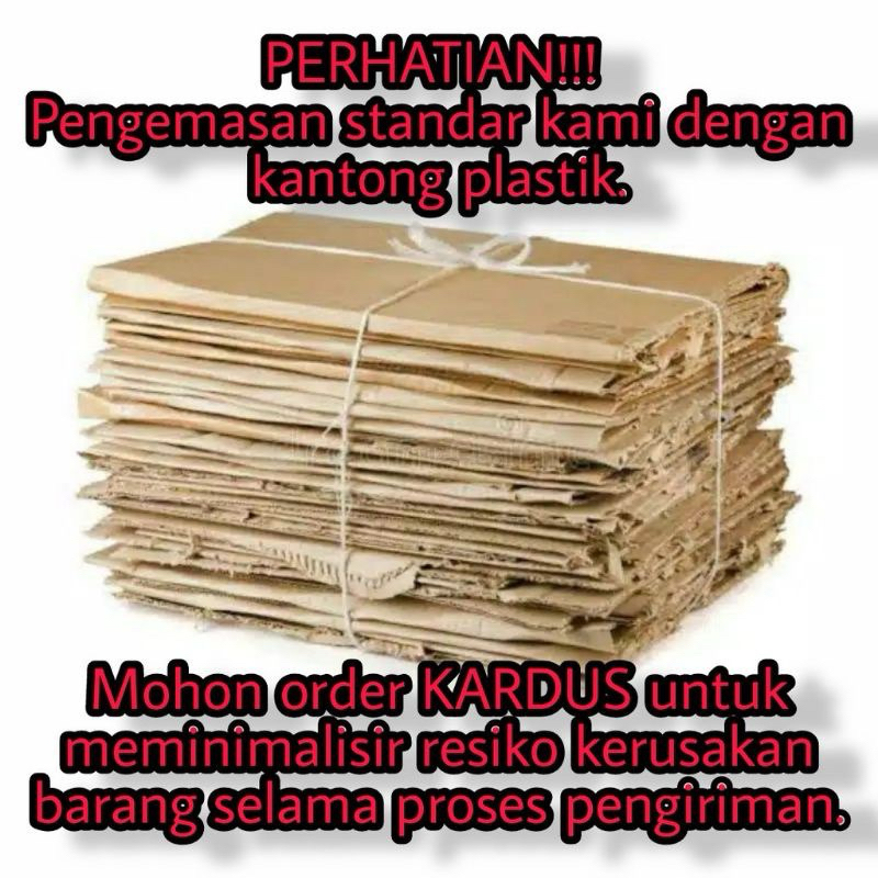 

kardus bekas hanya untuk tambahan packing di toko kami.