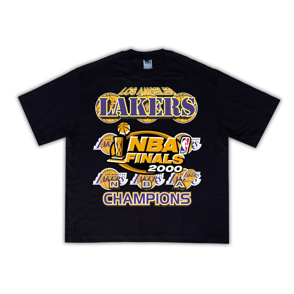 FRUIT LOOM LAKERS NBA FINALS 2000 CHAMPIONS TSHIRT VINTAGE KAOS BASKETBALL UNGU OVERSIZE