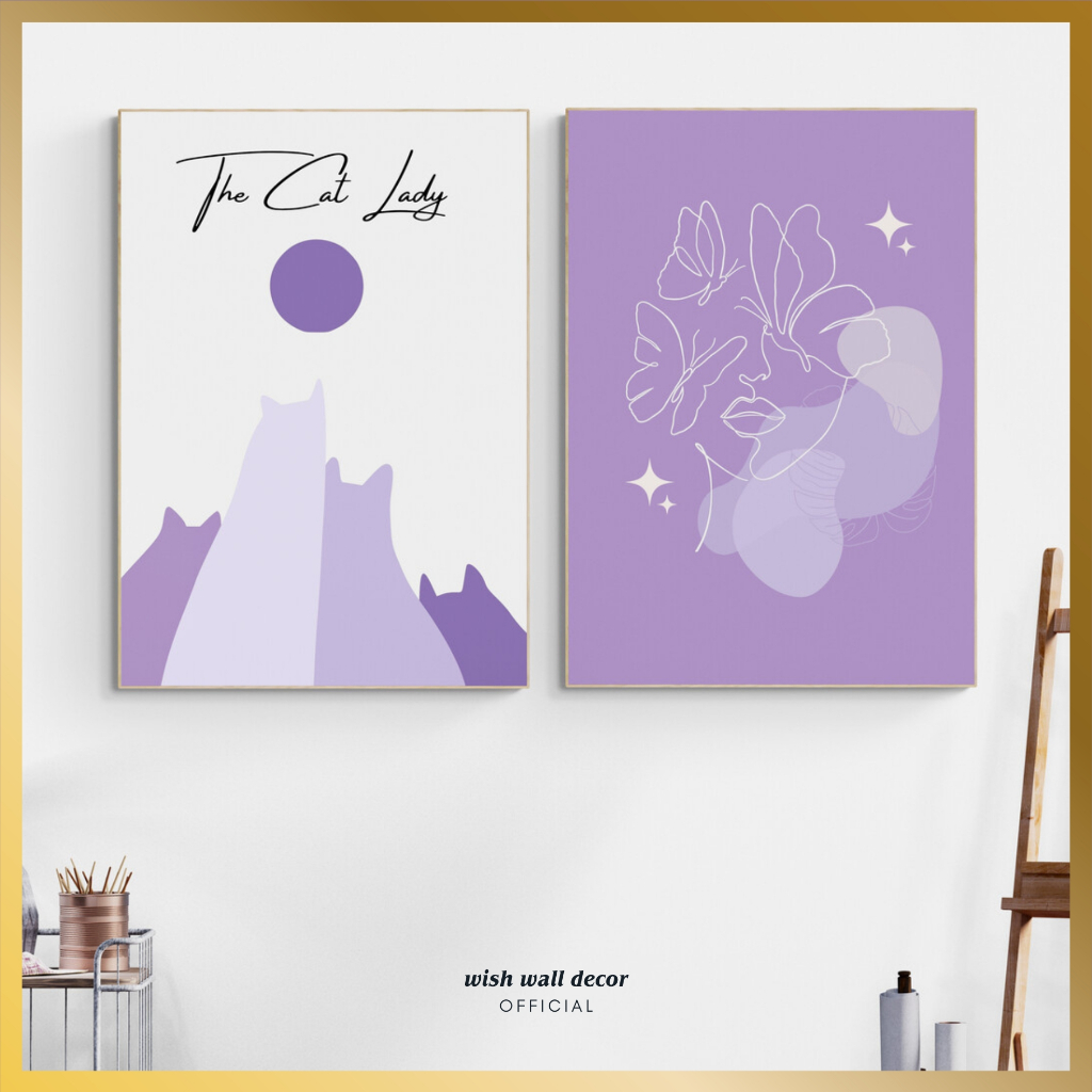 Pajangan Dinding Lilac 20x29 cm - Hiasan Dinding Aesthetic - Dekorasi Interior Warna Pastel - Wall A