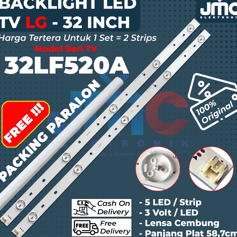 Backlight Tv LG 32LF52A 32LF Lampu led Tv LG 32 inch 5ledstrip f Premium