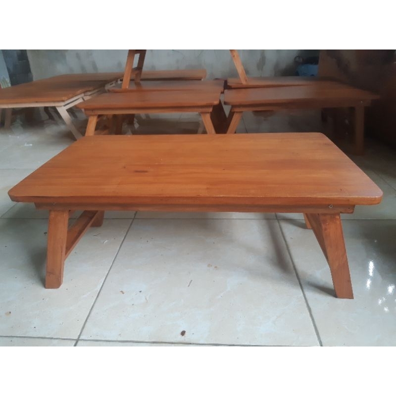 MEJA LIPAT LESEHAN KAYU SUDAH DIOVEN (SUDAH FINISHING)