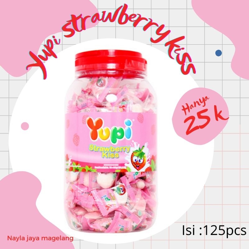 

Yupi Toples permen lunak rasa strawbery 300gram