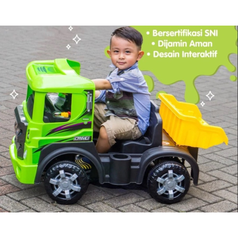 SUPER JUMBO RIDE ON MEGA TRUCK MOBIL MOBILAN TRUK ANGKUT PASIR RODA BESAR DORONG CAR KADO ULANG TAHU