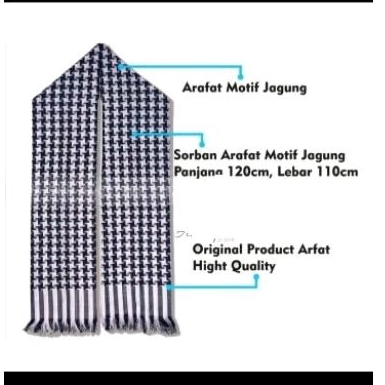 SORBAN ARAFAT MOTIF JAGUNG HITAM PUTIH