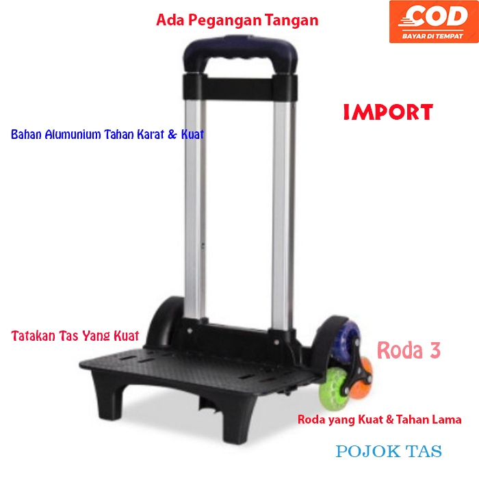 Troly Trolley Tas Sekolah Anak Import Roda 2 Roda 6