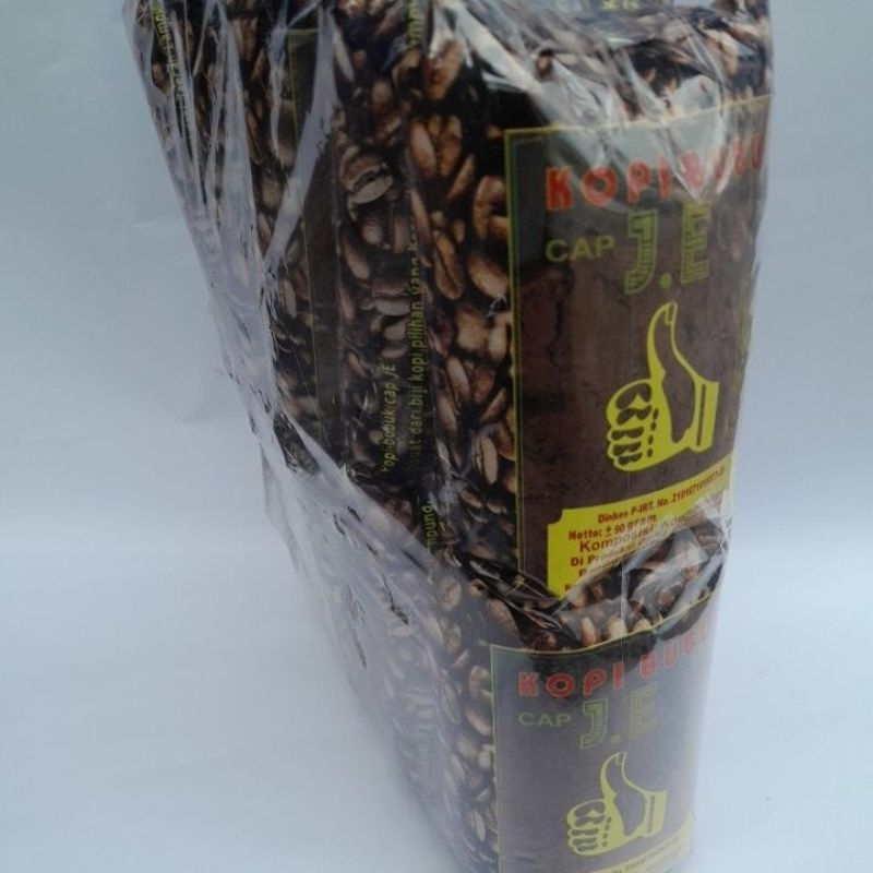

kopi bubuk jempol cap J E halus isi 10pcs/1pak berat 900gr .kopi lampung jempol j e