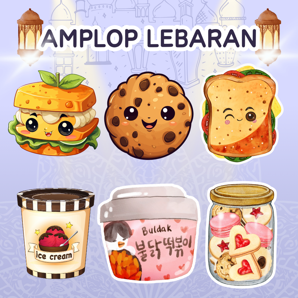 

AMPLOP LEBARAN LUCU KARAKTER VIRAL MAKANAN CUTE TOPLES LEBARAN MASAKAN INDONESIA