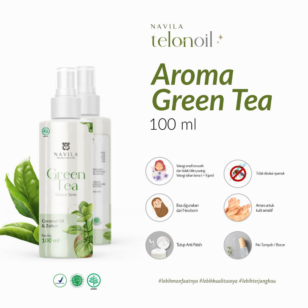 Minyak Telon Navila Greentea 100ml Telon Oil Navila 100ml