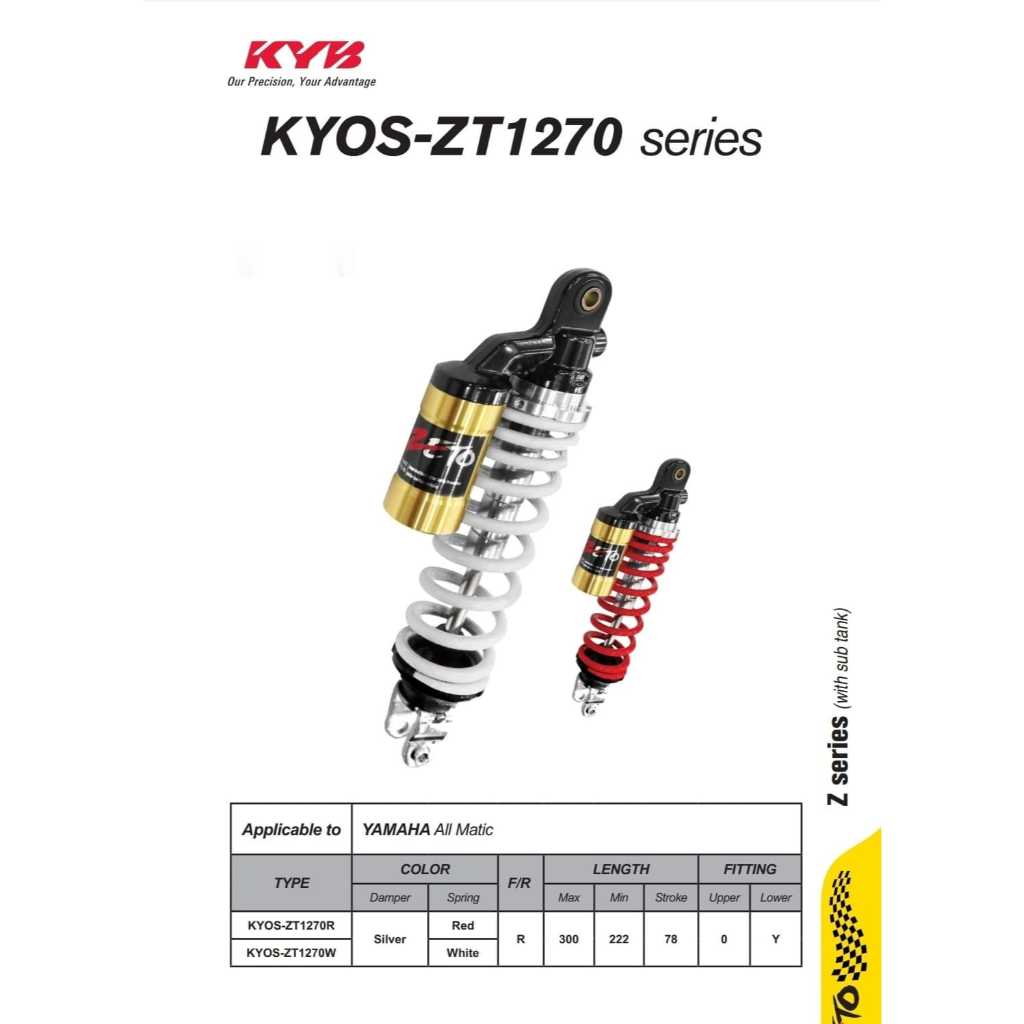 SHOCK BELAKANG ALL MATIC YAMAHA SHOCK BREAKER ALL MATIC YAMAHA ZSERIES ORIGINAL KYB KYOS-ZT1270