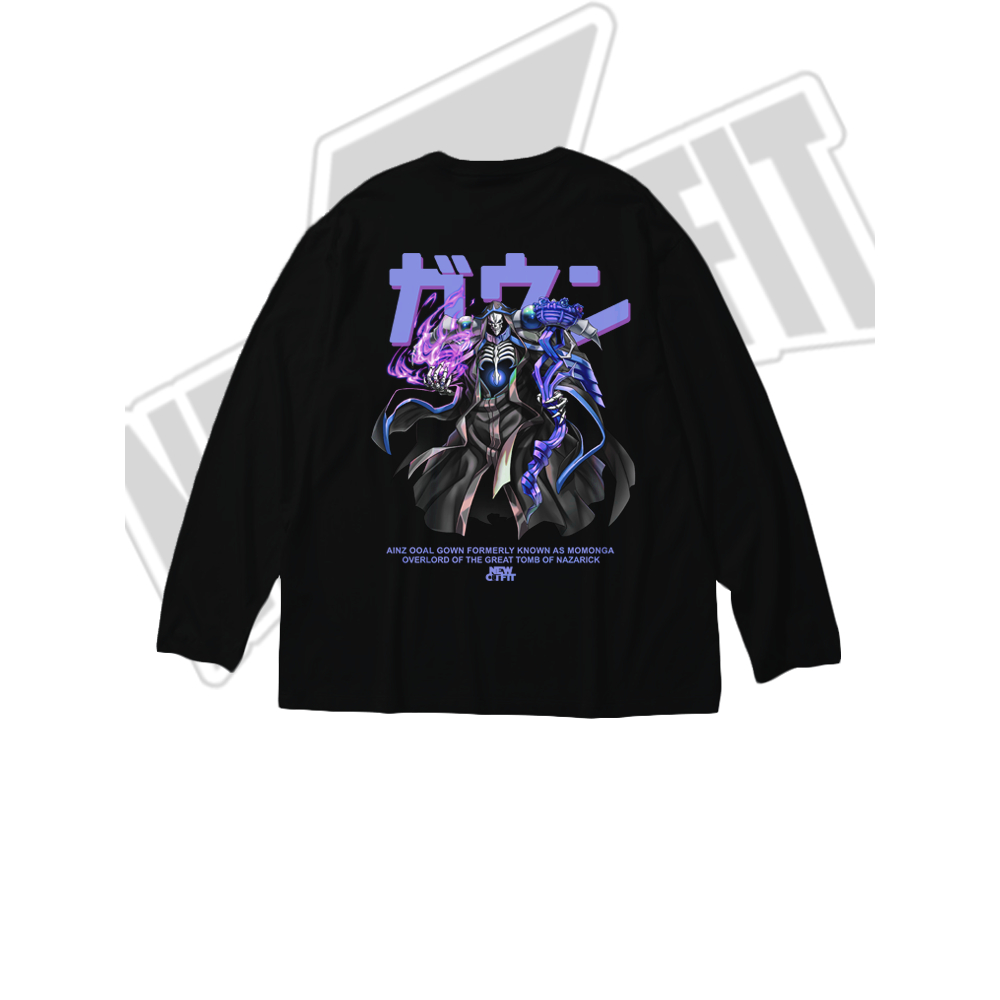 Kaos T shirt Distro Anime Lengan Panjang AINZ OOAL GOWN MOMONGA OVERLORD Jepang Manga Original