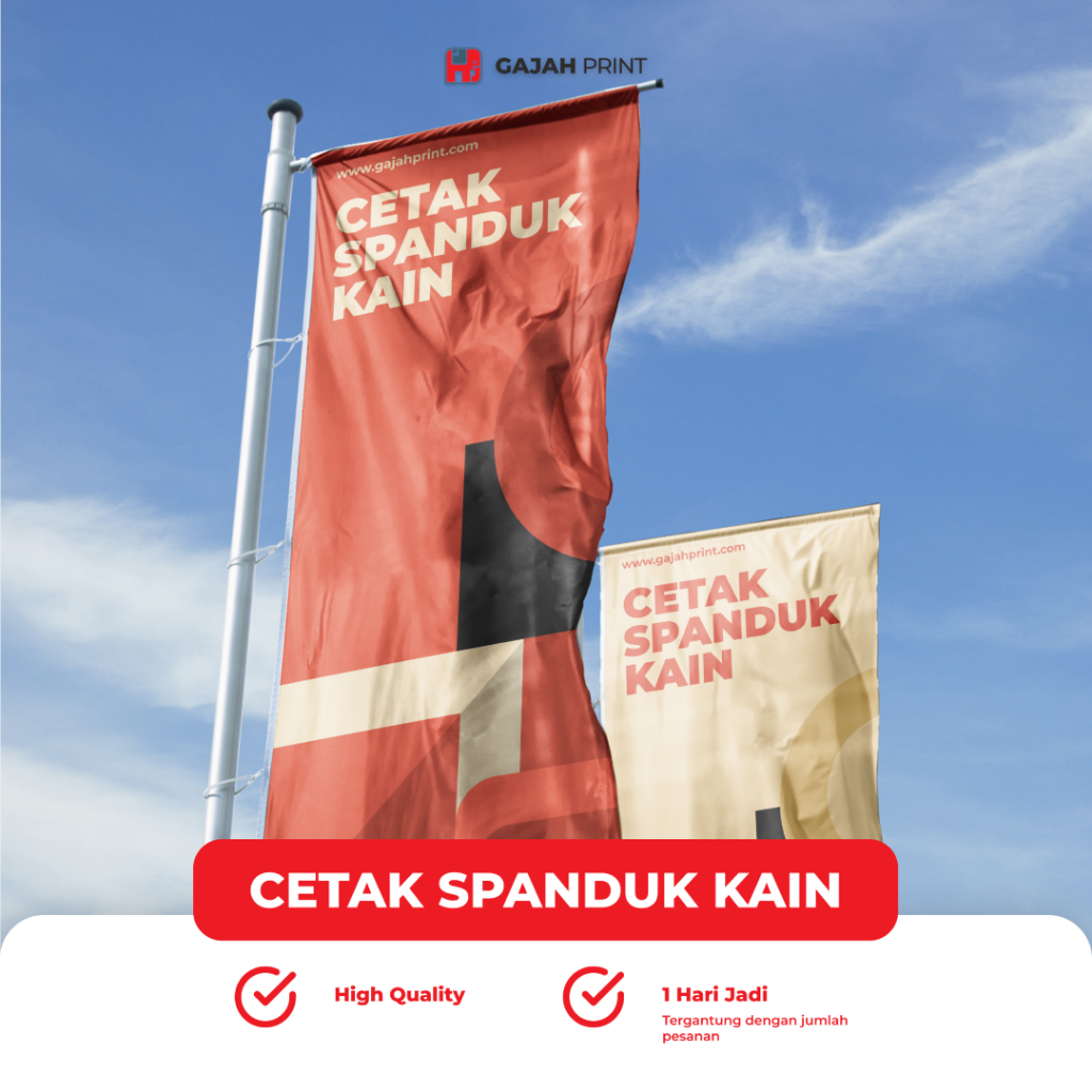 Promo Spanduk Kain - Bahan Satin Mengkilap/ Spanduk bendera /Spanduk Promosi