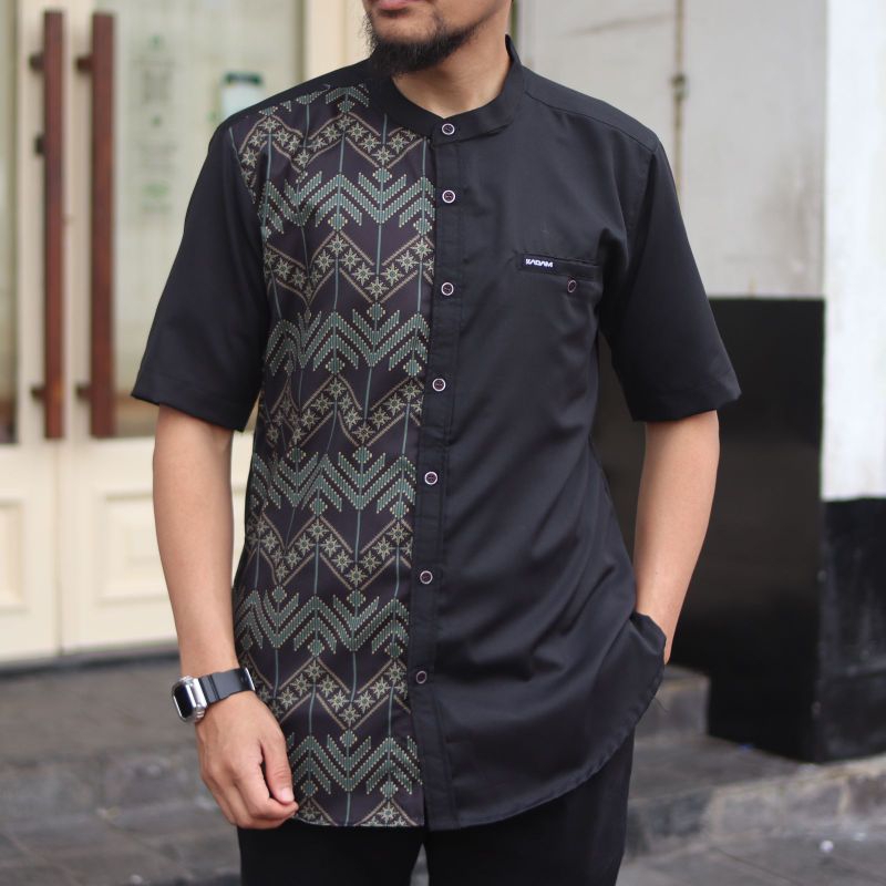 Kemko batik sebelah kadam tangan pendek