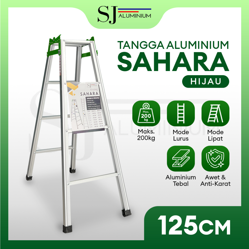 [SAHARA] Tangga Aluminium / Tangga Lipat / Tangga Aluminium Lipat - Jumbo & Multifungsi Tahan 200 KG