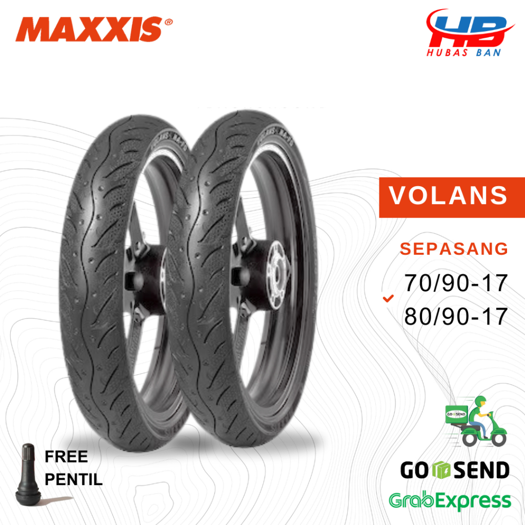 Ban Motor Ring 17 Maxxis Volans Sepasang Depan Belakang 70/90 & 80/90 ban tubles Revo Sonic Satria F