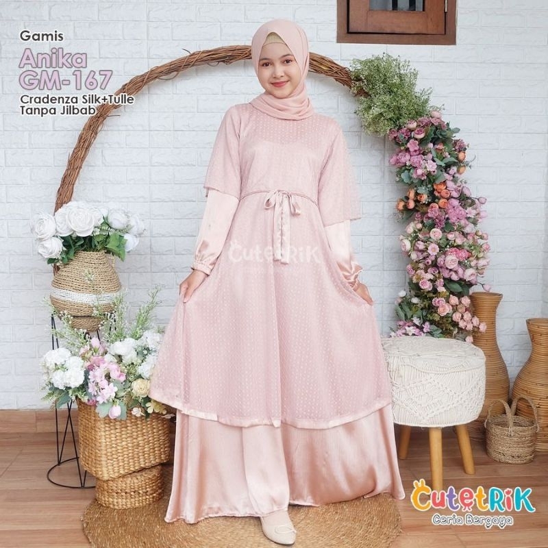 Gamis Anak Syari Anika By Cutetrik Terbaru Baju Muslim Anak Perempuan Warna Nude Pink Bahan Cradenza
