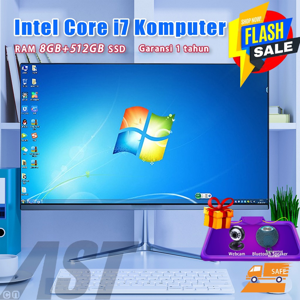 SW17 [Diskon Grosir] PC komputer all in one gaming full set core i5 Baru Desktop 22/24 inch