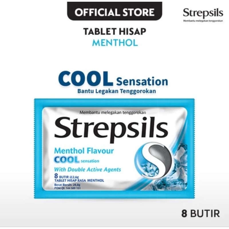 

Strepsils Cool Menthol Flavour Sachet Isi 8 Tablet