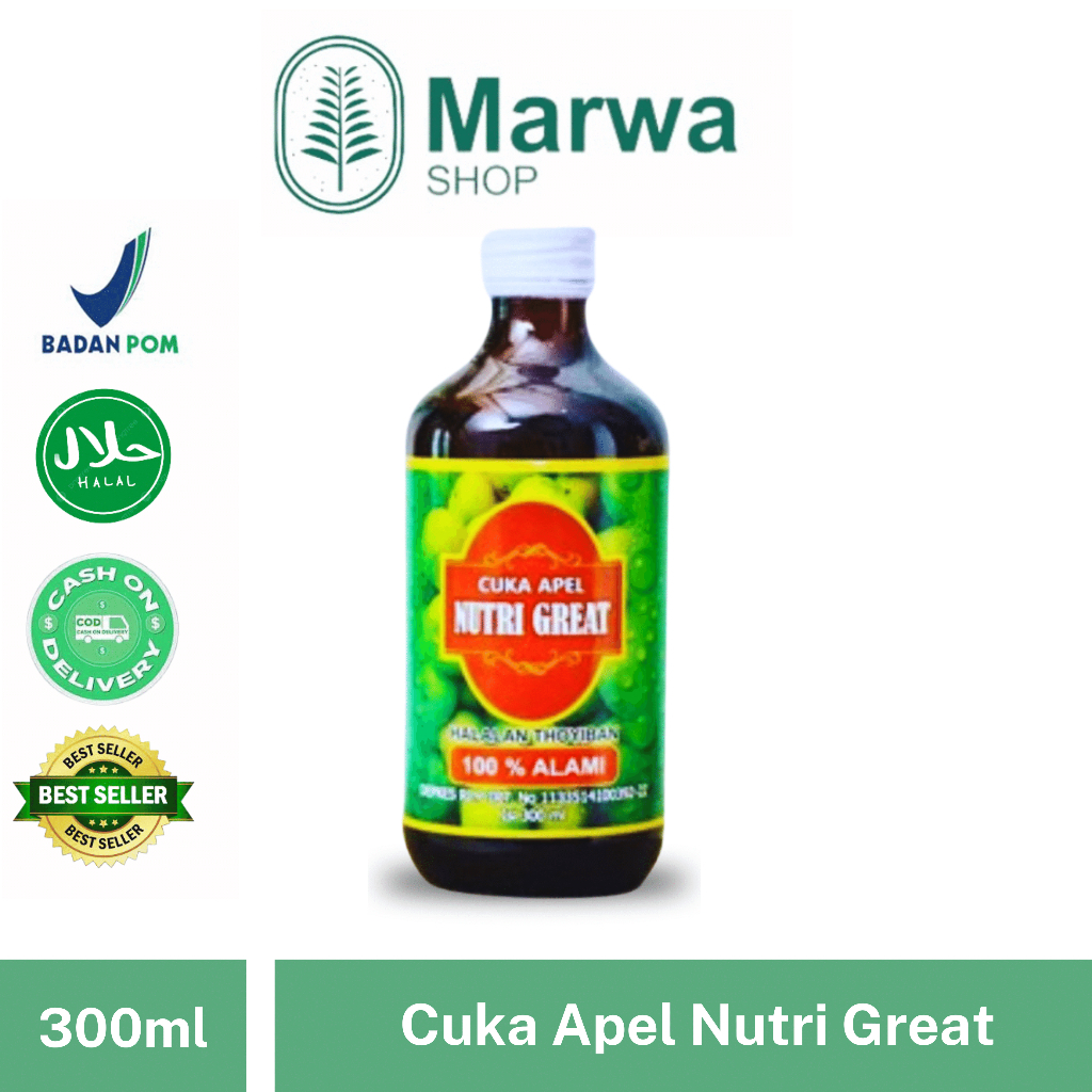 

Cuka Apel Nutri Great I 300 ML I 10% Alami I Original