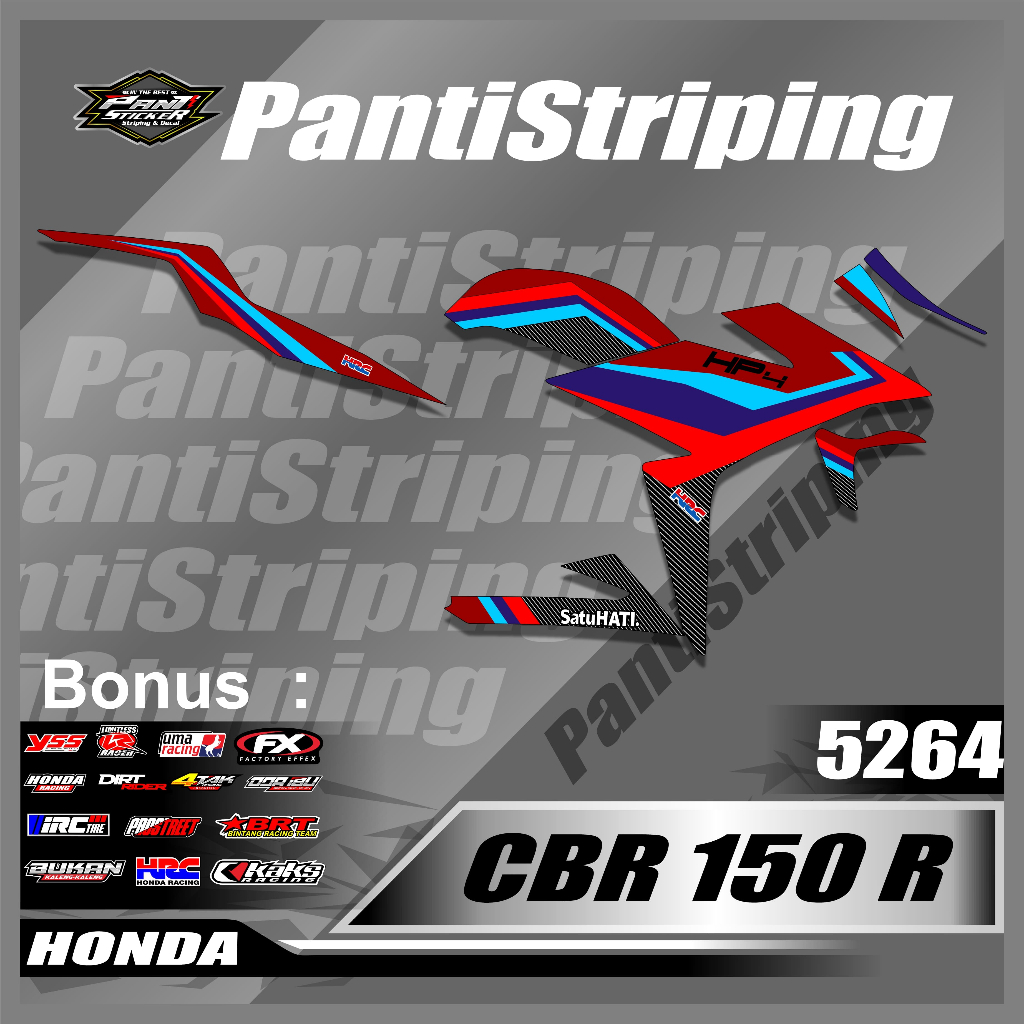 STICKER STRIPING MOTOR CBR 150 R DESAIN RACING- SKOTLER AKSESORIS LIST BODY CBR 150 TERBAIK