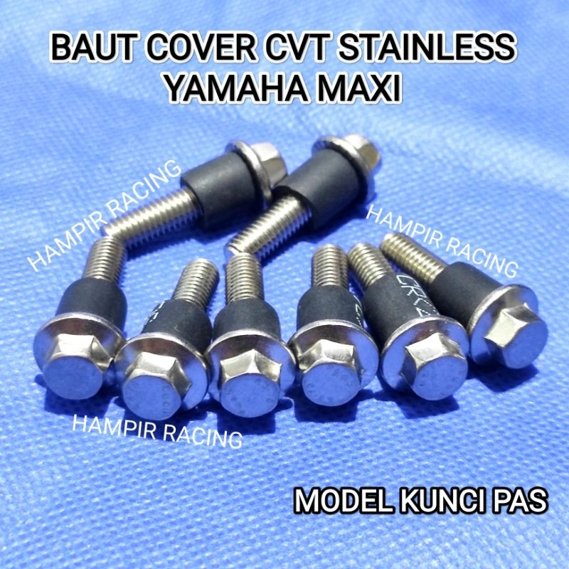 BAUT TUTUP COVER CVT YAMAHA NMAX AEROX LEXI MODEL KUNCI PAS STAINLESS 304 BAUT COVER CVT ORIGINAL ST