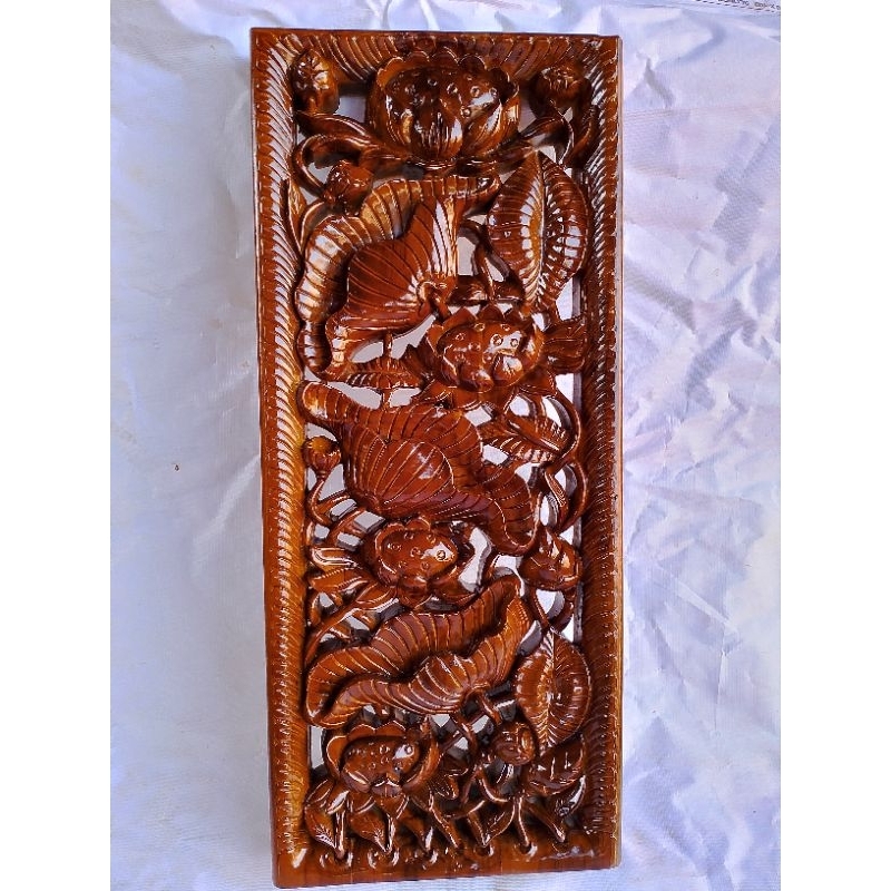 hiasan dinding ukir motif bunga | hiasan dinding ukir motif bunga terate | ukir bunga terate kayu ja