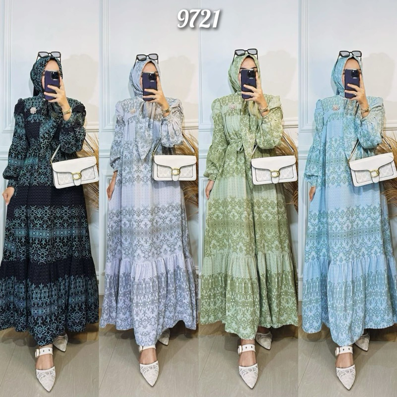 Set Gamis import// gamis SIERA set hijab// gamis set hijab Wanita Bahan Airflow Aleva Import