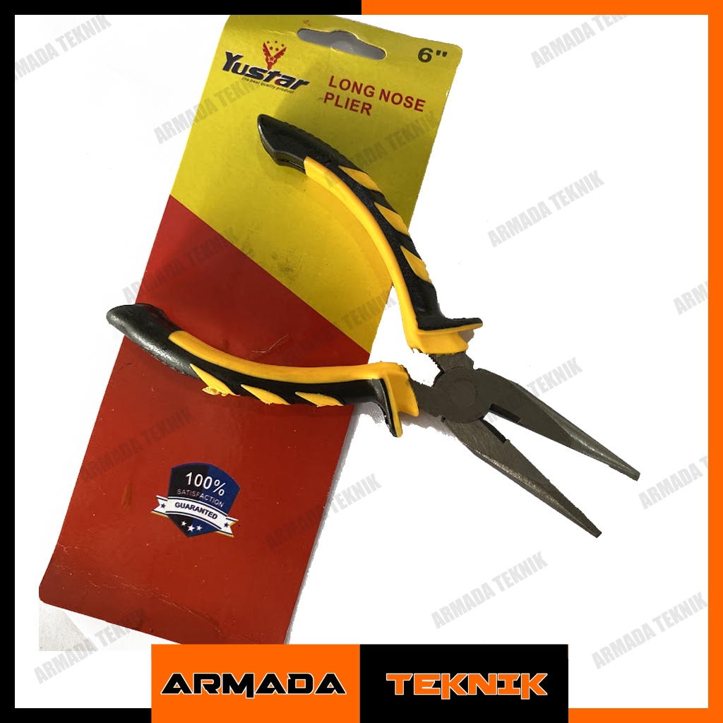 Yustar Tang Lancip 6 Inch / Long Nose Plier  Tang Potong Jepit Kabel Kawat Kecil
