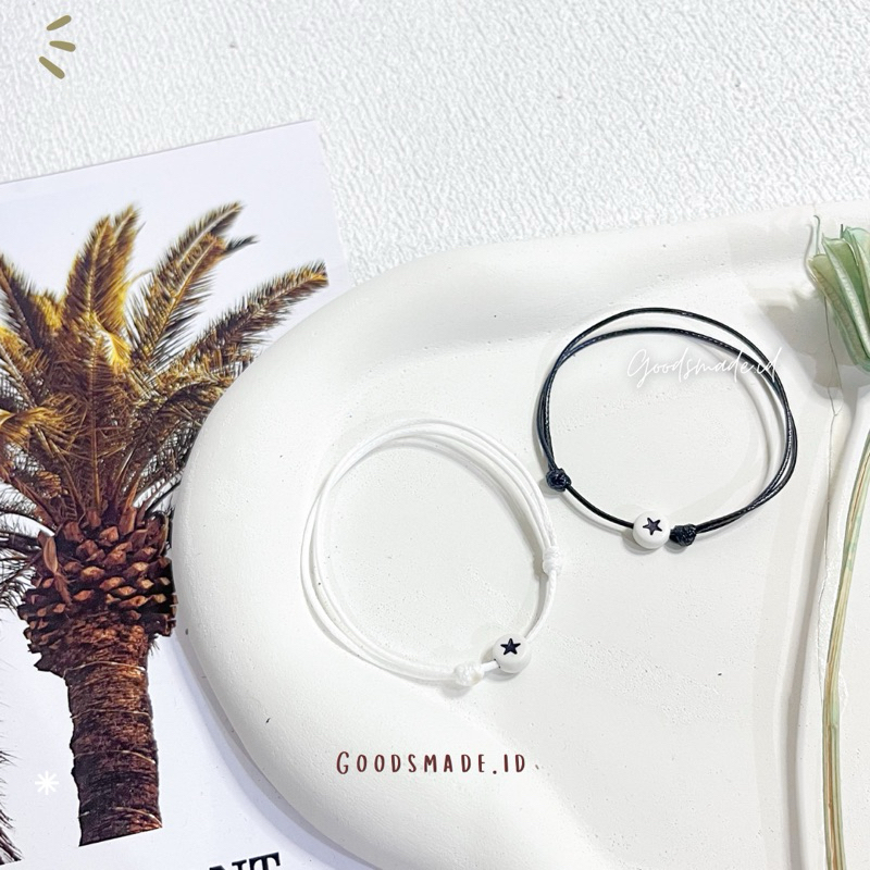 Gelang/Cincin couple star tali waterproof - Gelang couple star