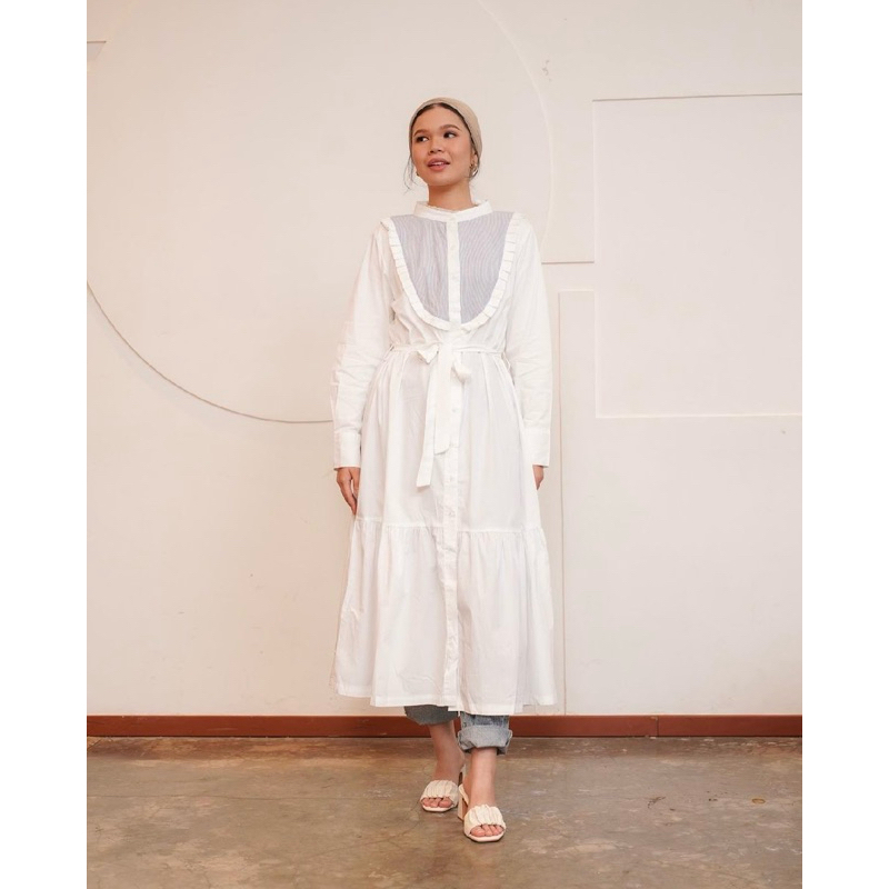 Diza Tunic Shirt White Aleza Label