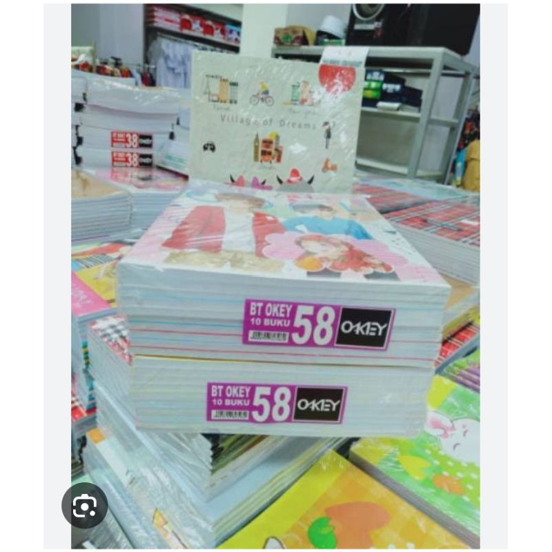 

buku tulis kiky okey 58 lembar 1pak isi 10 buku