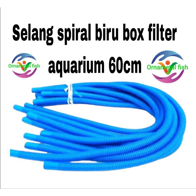 Selang Filter Aquarium aepiral warna biru 60cm