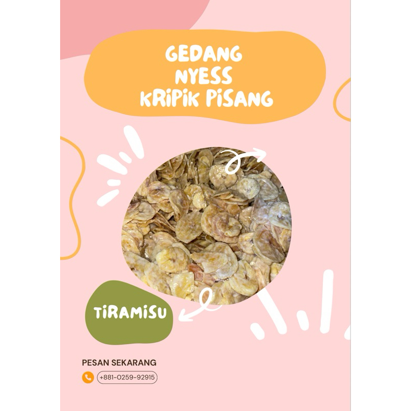 

Kripik Pisang lumer rasa tiramisu 100 gr asli lumer nya