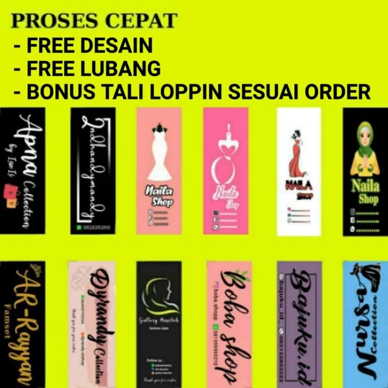 

hang tag label Hang tag asesoris hangstag HANG TAG CUSTOM 2.5 x 7