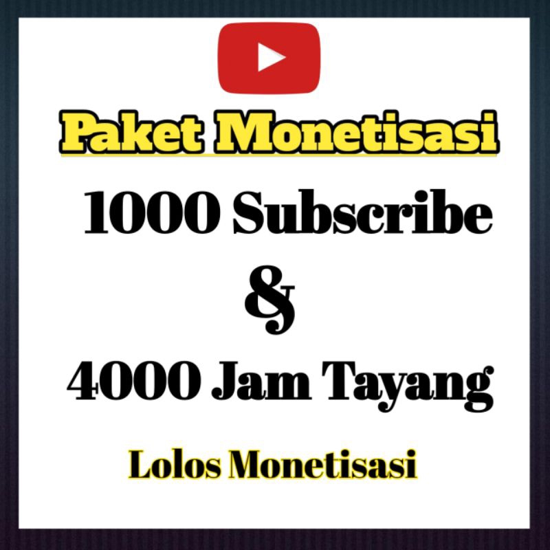 PAKET MONETISASI YOUTUBE FULL PENAYANGAN LOLOS MONETISASI PERMANEN BERGARANSI