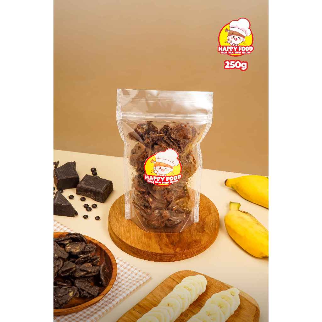 

Kripik Pisang Coklat Lumer Happy Food Renyah 250 gram