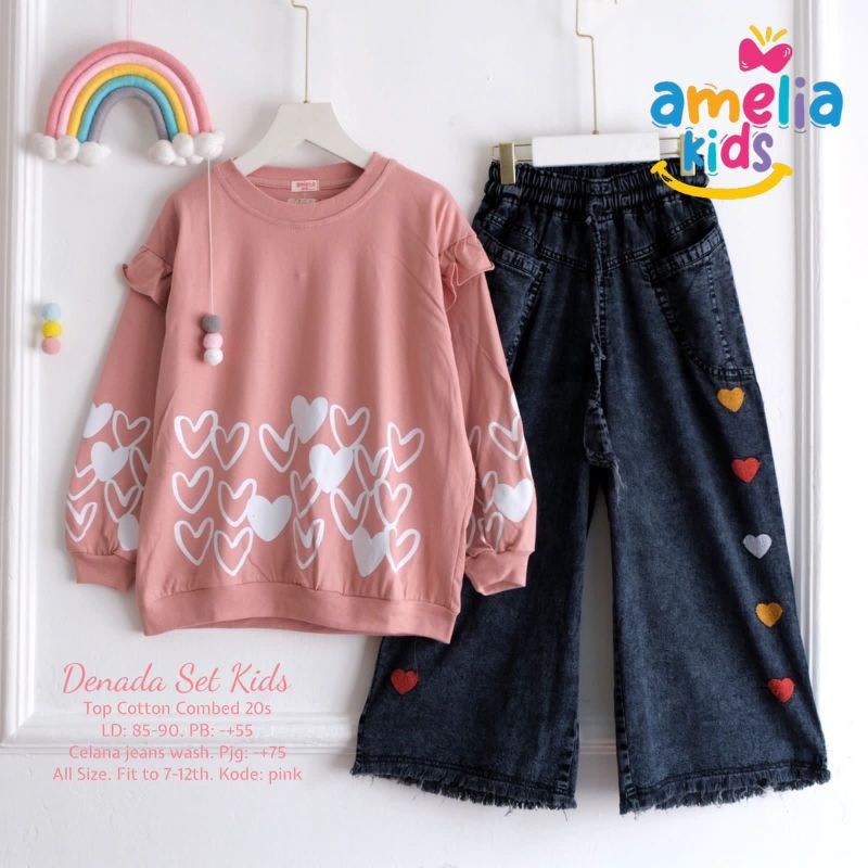 SETELAN CELANA KIDS COMBAD MIX JEANS DENADA SET KIDS // ZOLA SET KIDS ORI BY AMELIA