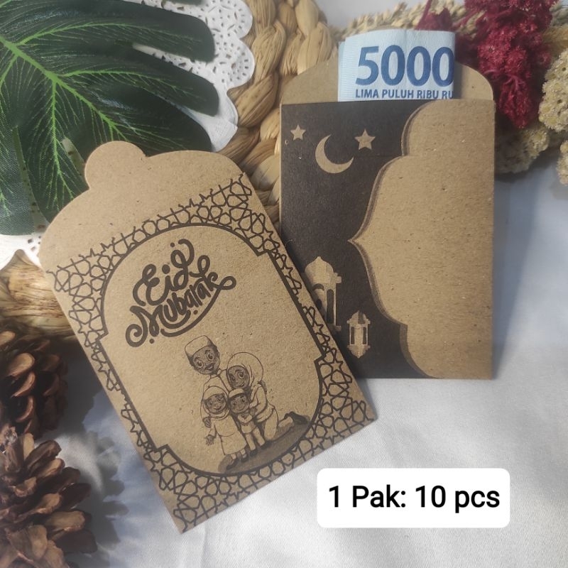

Amplop angpau lebaran model rustic isi 10 pcs