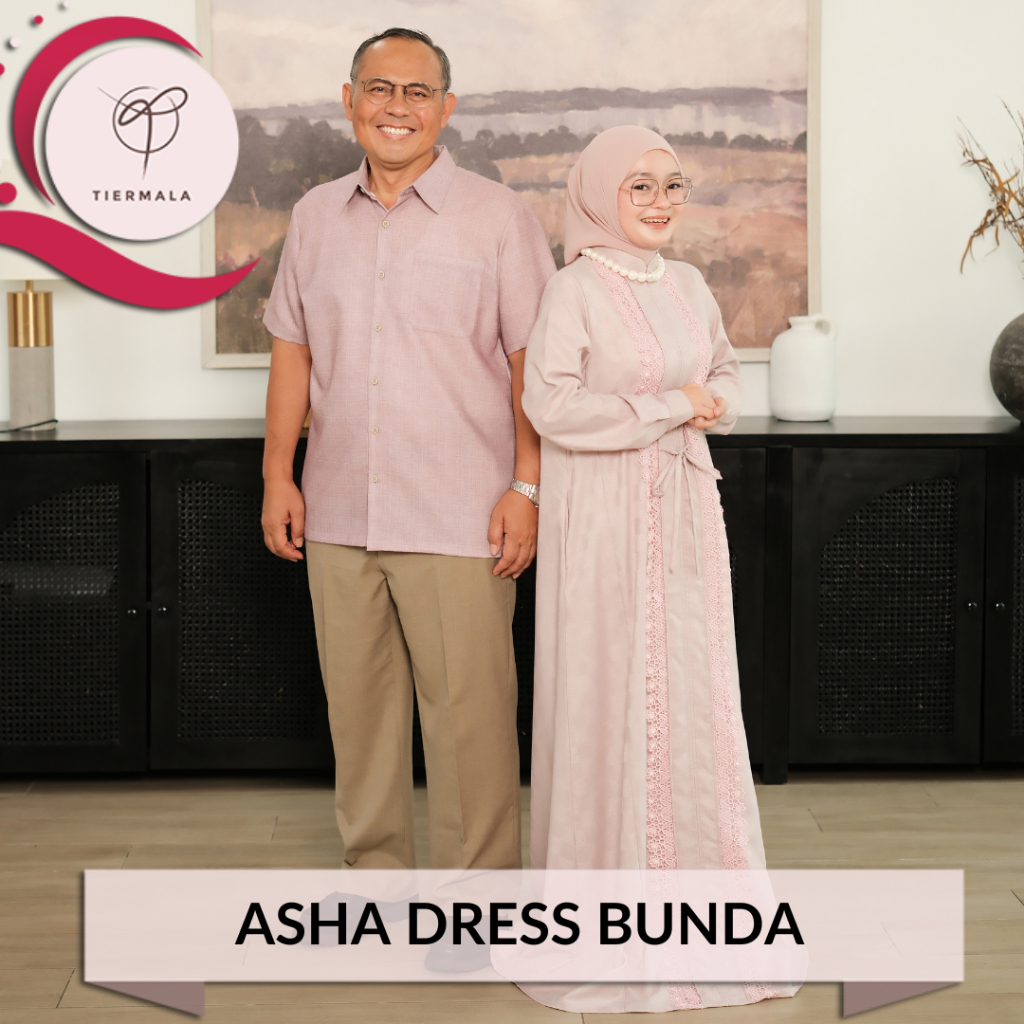 Tiermala ASHA Dress Bunda Sarimbit  Series - Dress Dewasa/ Cotton Embos Terlaris