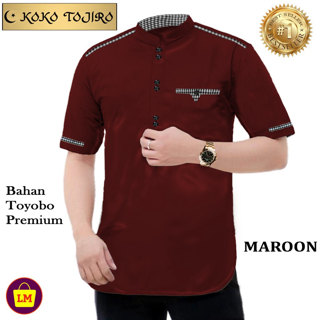 1212 MALL TERMURAH Baju Muslimin Koko Pria KOKO TOJIRO Bahan Toyobo Premium Berkualitas LMS 18844188