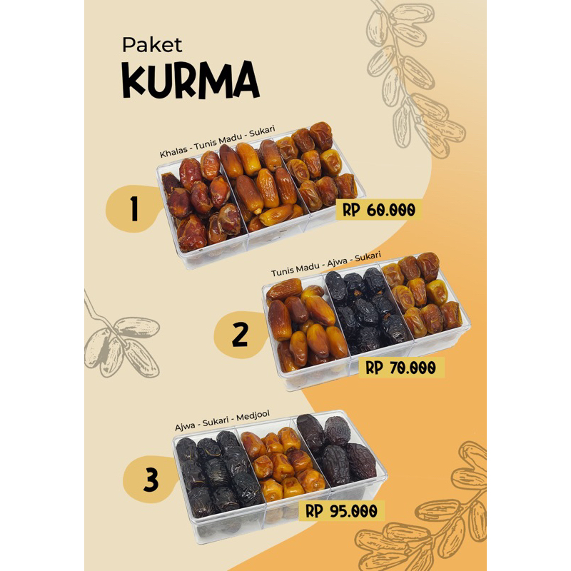 

paket kurma ajwa sukkari medjol tunis ruthob khalas