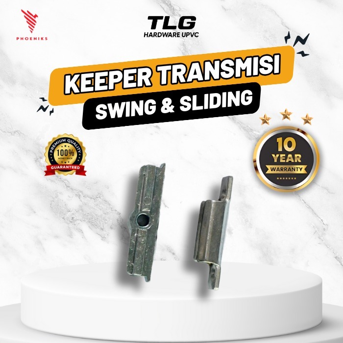 Keeper Transmisi Sliding UPVC Silver – Penahan Kunci Multilock Pintu Geser – TLG