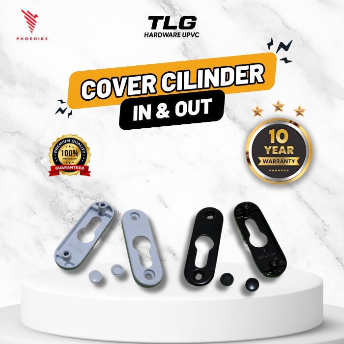 Cylinder Cover Kunci Pintu UPVC – Set Penutup Silinder Dalam Luar Sliding Putih Hitam – TLG