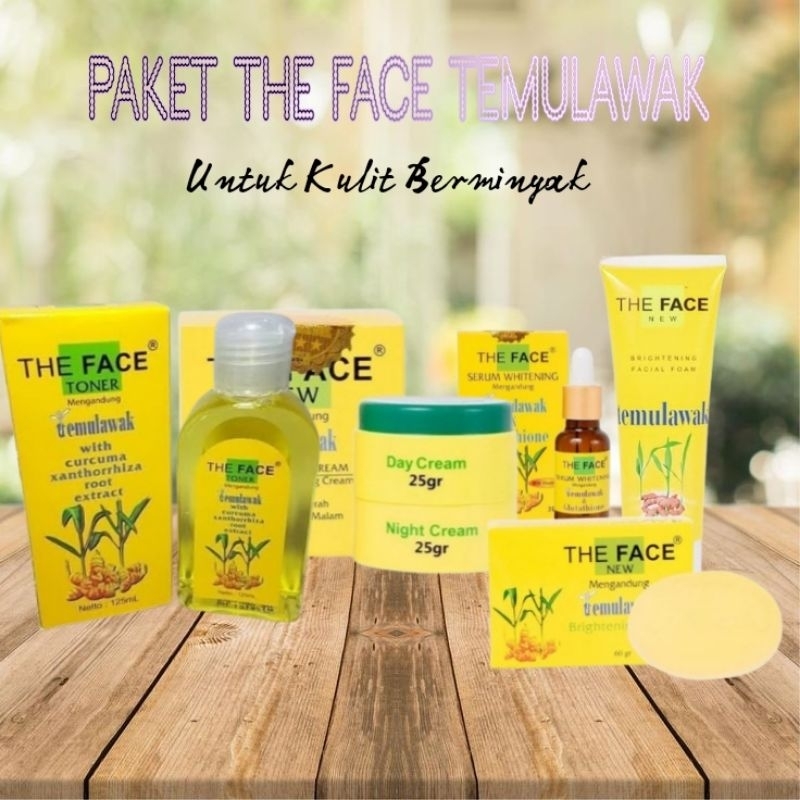 (BISA COD)PAKET THE FACE TEMULAWAK UNTUK KULIT BERMINYAK BPOM,HALAL,100%ORI