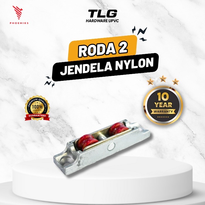 Roda Jendela Sliding Ganda Nylon – Roller Dua Roda UPVC Merah Kapasitas 60kg – TLG