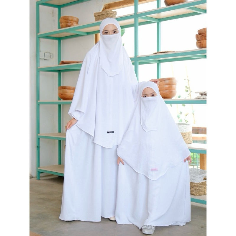 BARVAA.ID - Humaira Couple Ibu Anak Set Bergo Gamis Anak Perempuan