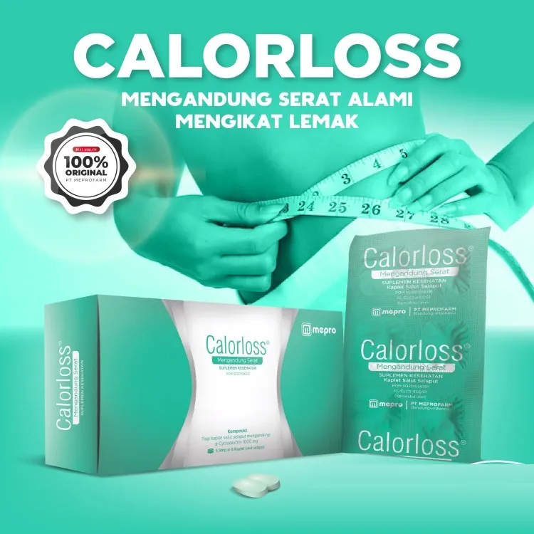 Calorloss Vitamin Diet Turun Berat Badan Langsing Suplemen Serat Mepro Penurun BB Obat Kurus Box isi