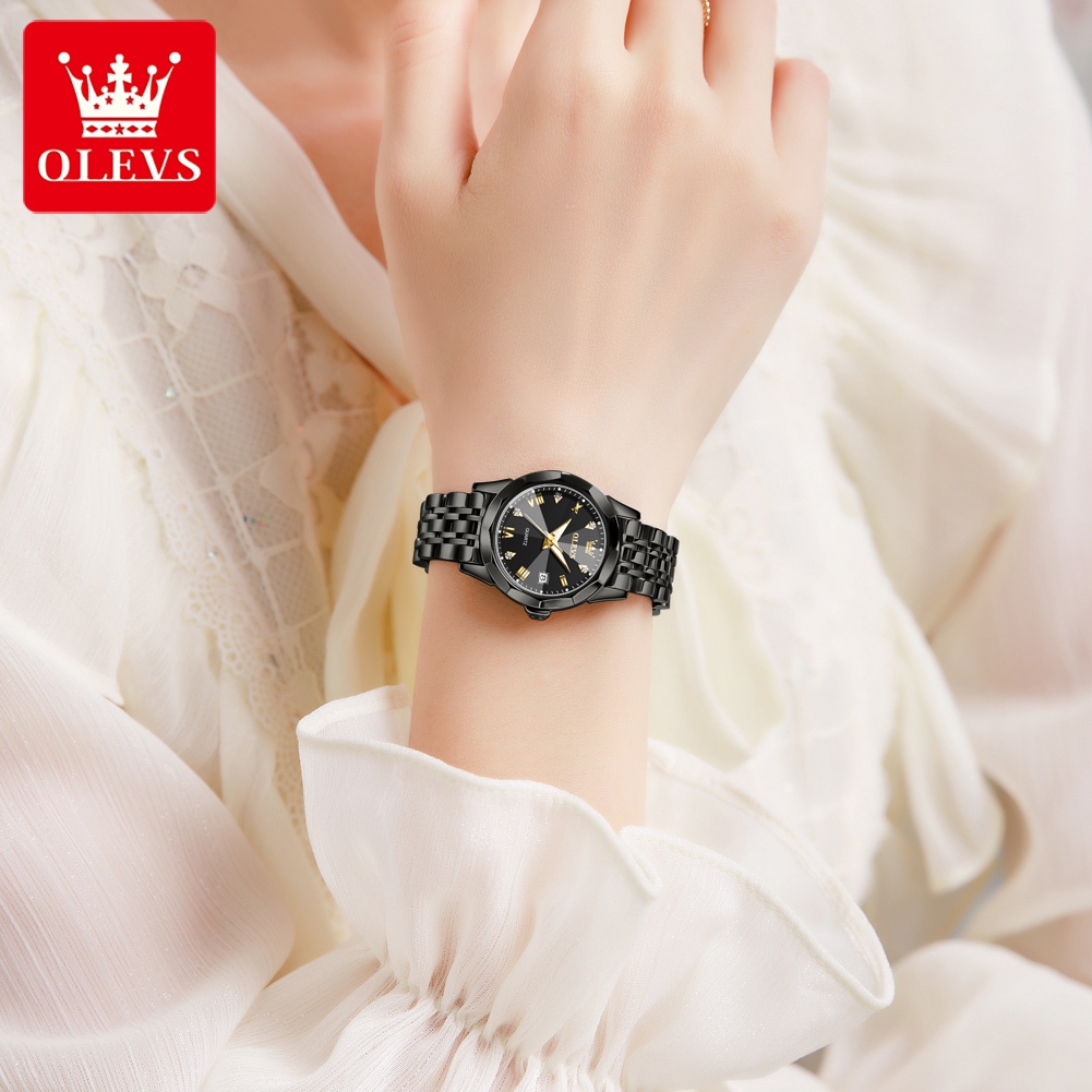 Recommended Olevs Jam Tangan Wanita Anti Air Original Luminous Kalender Stainless Steel Cewek