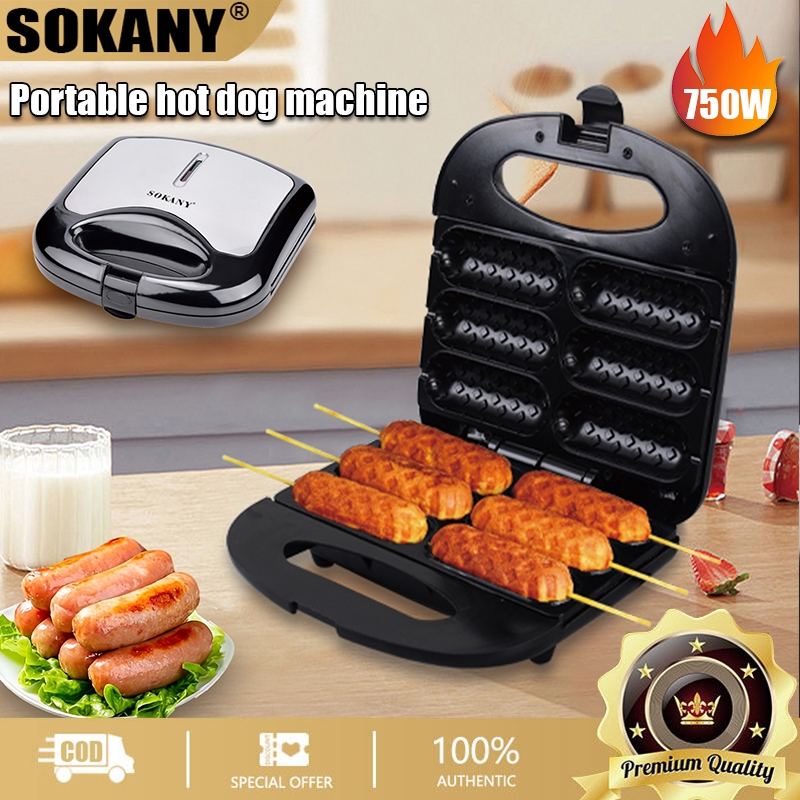 SOKANY Listrik Cetakan Sosis Bakar Portable Hot Dog Maker 850W Kompor Bakaran Hotdog Alat Bakar Sosi