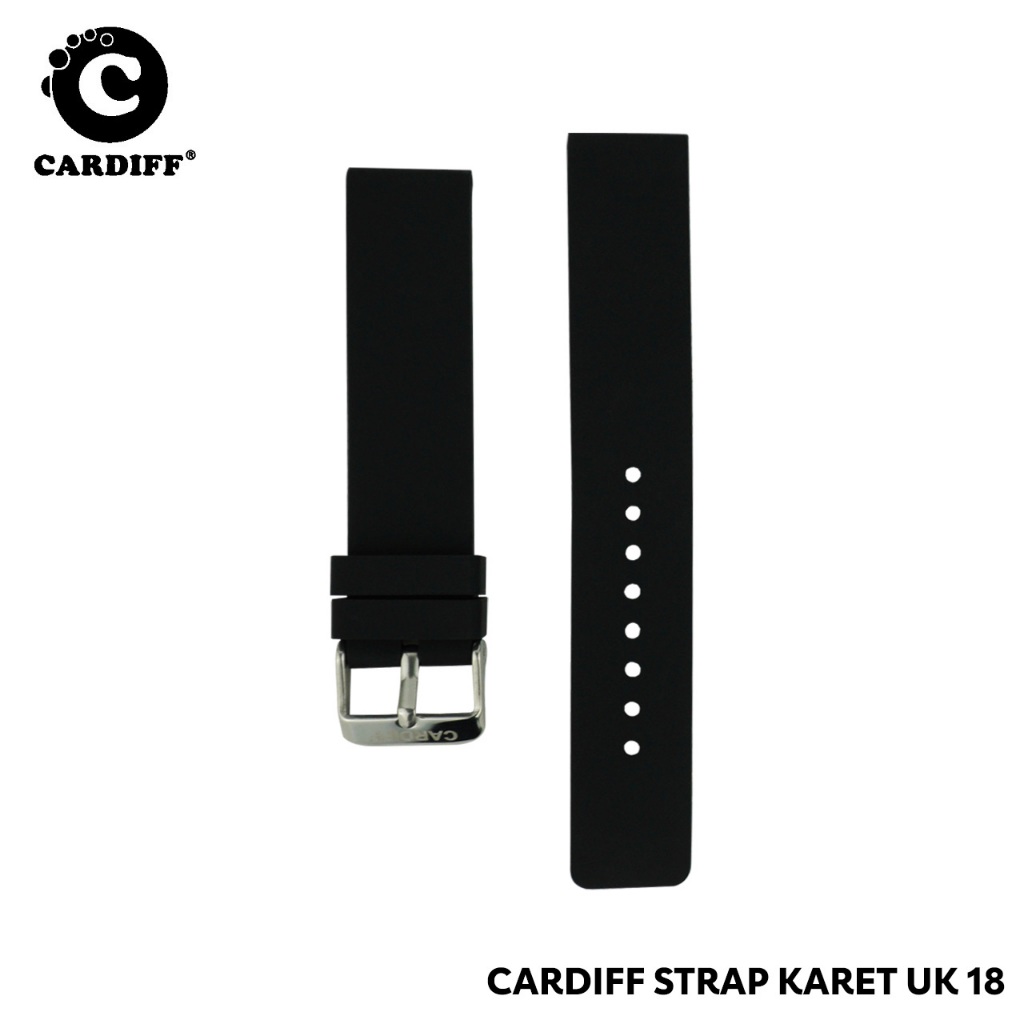 CARDIFF Tali Jam Tangan Strap Karet | Ukuran 18 | Aksesoris