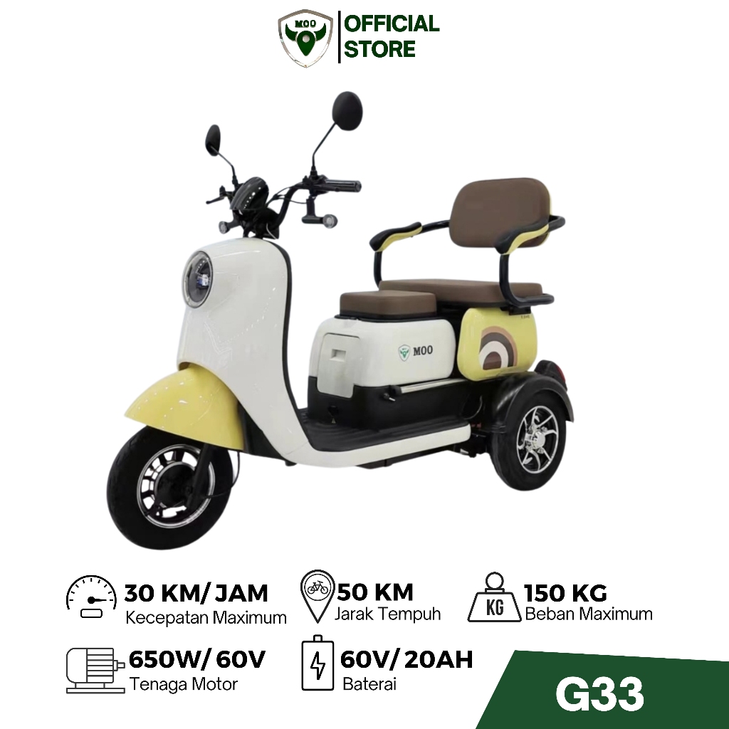 MOO Sepeda Motor Listrik Roda 3 - G33
